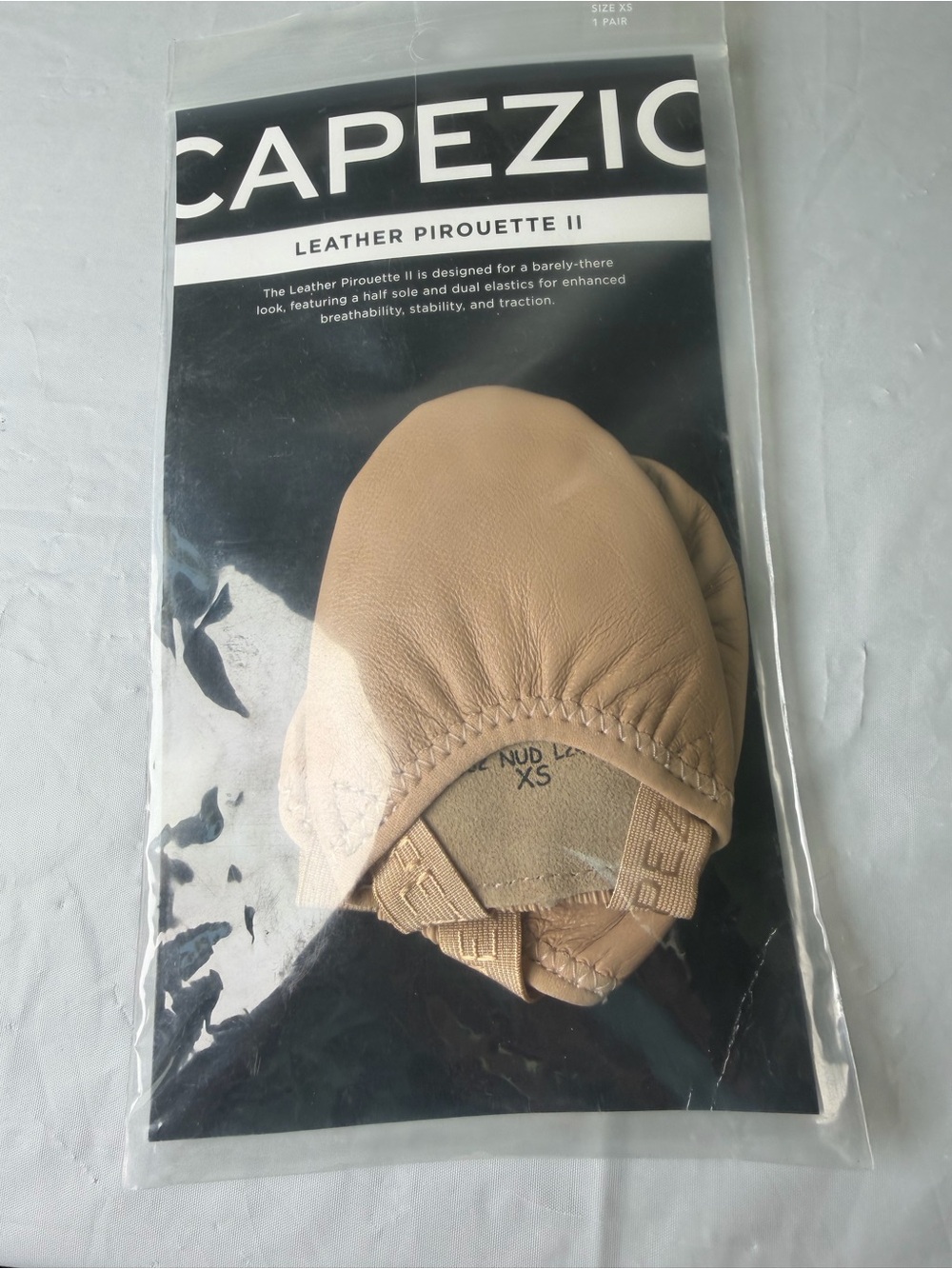 Women’s Capezio Leather Pirouette II Half Sole - Nude XS